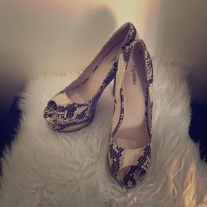 Snake print heels
